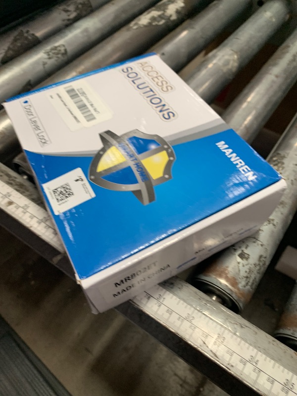 Photo 1 of 1 Pack of MANREN Lever Keyed Entry Door Lever Handle Lock, Universal Door Knob Hardware,Nickel Brushed Color (MR802ET)