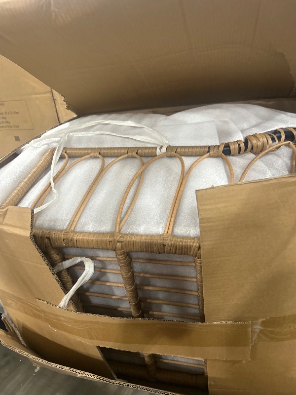 Photo 1 of *** PARTIAL SET NOT ALL PIECES ****YITAHOME 5 Pieces Outdoor Patio Dining Table Chair Set,Wicker Patio Dining Set,Outdoor Rattan Dining Table Set for Patio, Backyard, Balcony, Garden (with Umbrella Hole)