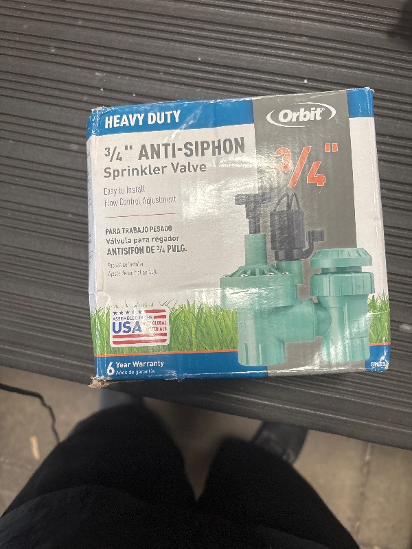 Photo 1 of 1-Pack Orbit 57623 3/4" FPT 100 Series Anti-Siphon Automatic Sprinkler Valve with Flow Control