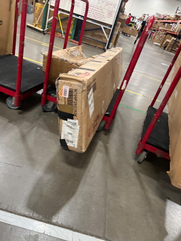 Photo 1 of ***PARTS ONLY BOX 1 OF 2***Merax Full Size House Platform Bed with LED Lights, Storage Shelves & Drawers - Bed with Guardrail, Sturdy Pine Wood & MDF Frame, White