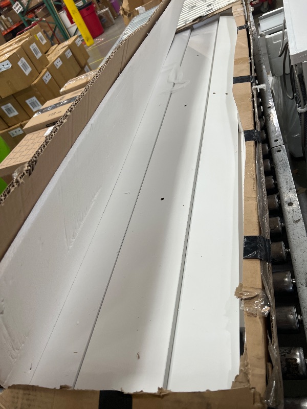 Photo 1 of ***PARTS ONLY BOX 1 OF 2***Merax Full Size House Platform Bed with LED Lights, Storage Shelves & Drawers - Bed with Guardrail, Sturdy Pine Wood & MDF Frame, White