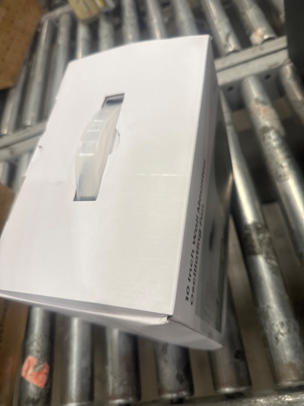 Photo 1 of 10-Inch Wall Mount Oscillating Fan with Remote and Timer, Small Bedroom RV Fan with 4-Speed, Quiet Operation,90°Oscillation, Adjustable Tilt,5.92 ft Wire, for Cooling Bathroom Home Garage