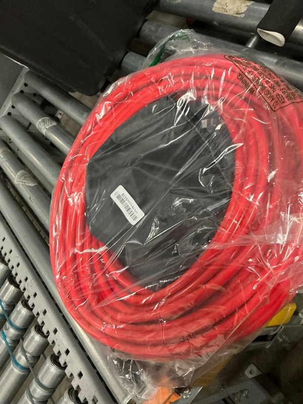 Photo 1 of 100FT Sewer Jetter Kit for Pressure Washer, 5800PSI Drain Cleaner Hose 1/4 Inch NPT Corner, Rotating Button Nose Sewer Jetting Drain Jetter Hose Nozzle Pearl Corsage Pin Spanners, Red