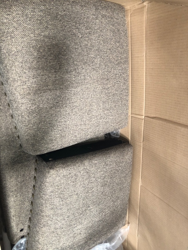 Photo 1 of *************CHAIRS ARE GREY, NOT BROWN******************
COLAMY Upholstered Parsons Dining Chairs Set of 2, Fabric Dining Room Kitchen Side Chair with Nailhead Trim and Wood Legs - Brown