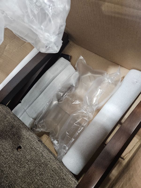 Photo 1 of *************CHAIRS ARE GREY, NOT BROWN******************
COLAMY Upholstered Parsons Dining Chairs Set of 2, Fabric Dining Room Kitchen Side Chair with Nailhead Trim and Wood Legs - Brown