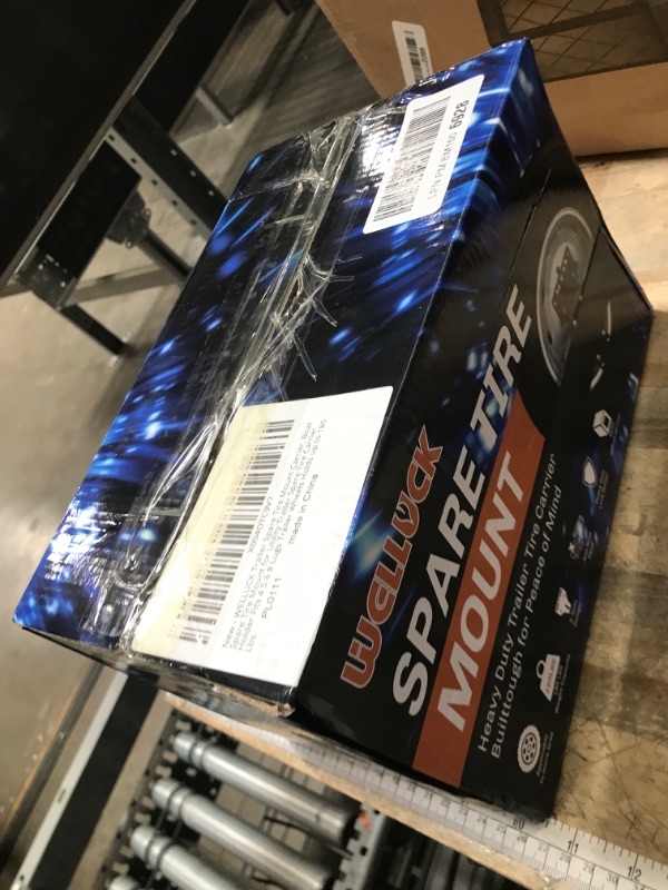 Photo 1 of (missing bolts) WELLUCK Trailer Spare Tire Mount for Utility Boat Trailer 3-Nuts Spare Tire Carrier Fits 4/5/6/8 Lugs Trailer Wheels on 4", 4.5'', 4.75'', 5'', 5.5'', 6'' and 6.5"Bolt Patterns,180Lbs, Anti-Theft Rope