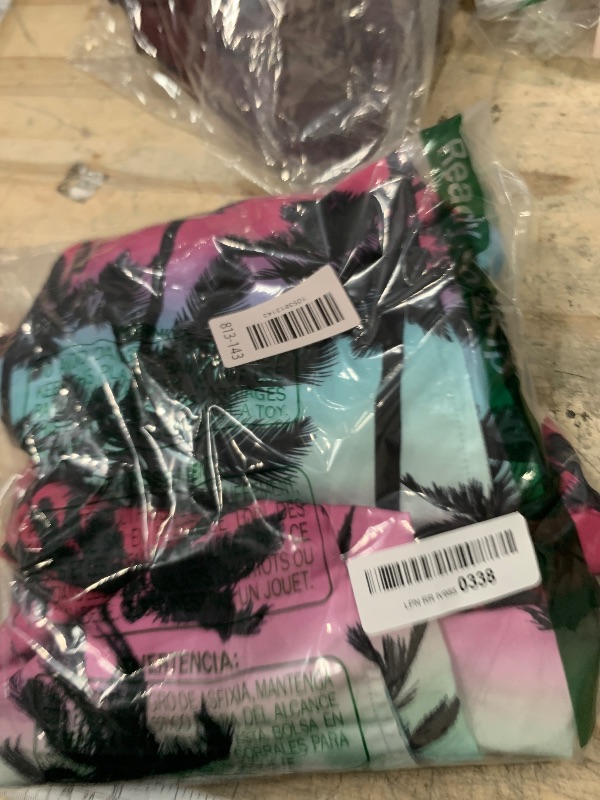 Photo 1 of **2 PAIRS OF BOTTOMS NO TOP** UNICOMIDEA Hawaiian Outfits Boys Button Down Shirts and Tropical Swim Trunks Sets Kids 2 Piece Beach Shorts with Compression Liner Size 7 8 Youth Palm Trees Print Summer Holiday