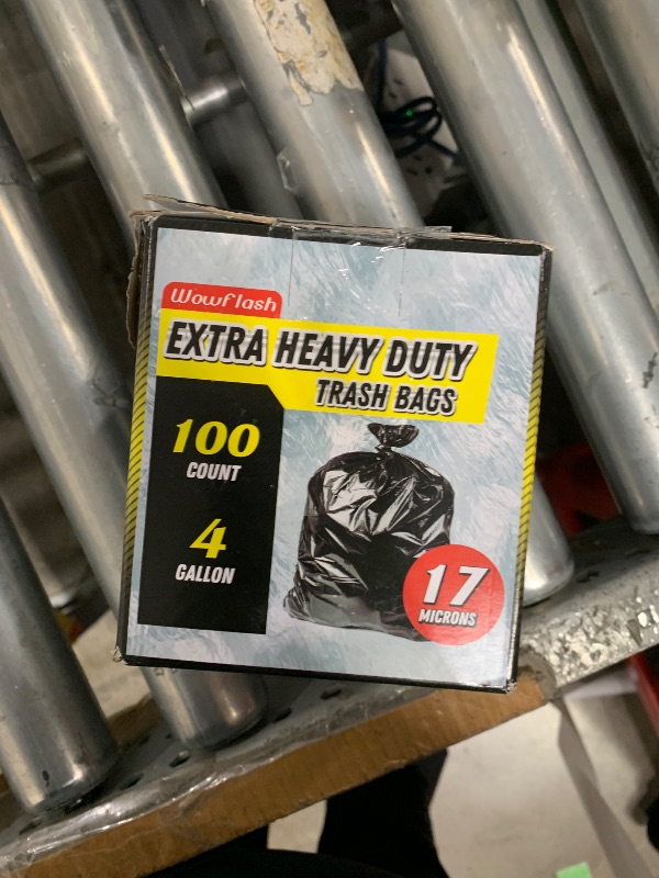 Photo 1 of 100 Count 17 Micron Extra Heavy Duty 4 Gallon Trash Bags, Sturdy & Tear-Resistant Small Trash Bags for Bathroom & Kitchen