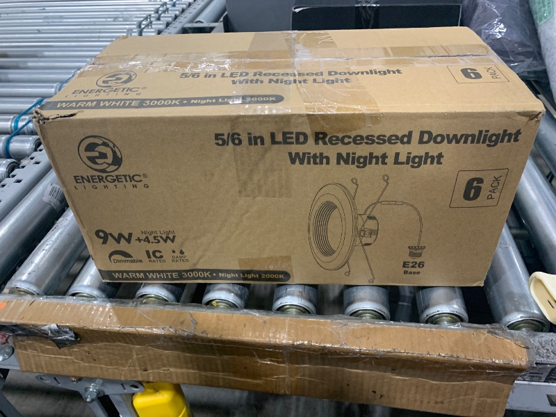 Photo 1 of **MISSINIG ASSEMBLY PIECES** 5/6 Inch LED Recessed Light with Night Light, Dimmable, 9W=85W, 3000K Warm White, 700LM Recessed Lighting Downlight, Damp Rated, Simple Retrofit Installation, ETL Listed - 6 Pack