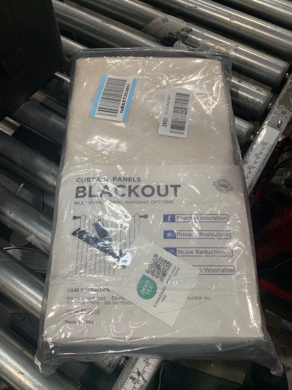 Photo 1 of 100% Blackout Shield Linen Blackout Curtains for Bedroom 96 Inches Long, Back Tab/Rod Pocket Living Room Drapes, Thermal Insulated Blackout Curtains 2 Panels Set, 50" W x 96" L,Cream