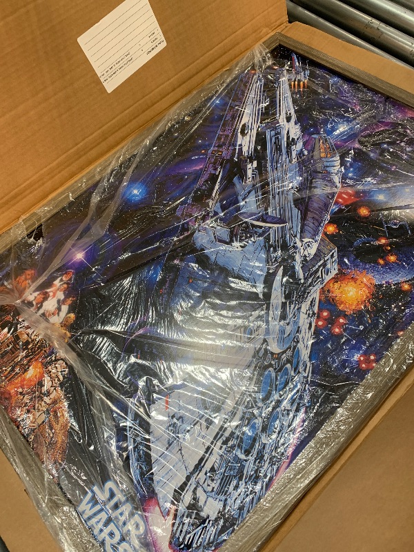 Photo 1 of **Read Notes***
 Trends International Star Wars: Global Art - Millennium Falcon Wall Poster, 22.4L x 14.7W, Silver Framed Version