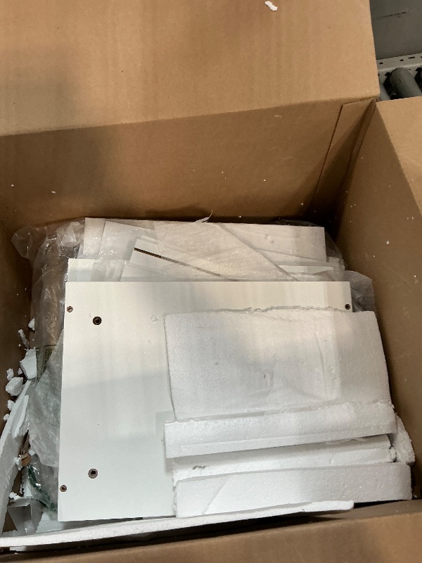 Photo 1 of *MISSING PARTS**Masupu Nightstand,Mid-Century Modern Bedside Table with 2 Storage Drawer,Small Gold Frame Side End Table for Bedroom,Living Room, White