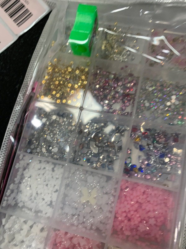 Photo 1 of 10000pcs Nail Charms and Gems:Pink Cute Bow Heart 3D Flower Charms for Junk Cases kit;Gold Chunky Butterfly Charms for Nails Design,nail jewels Diamond Rhinestones for Nails;Beads Pearls for Nails Art