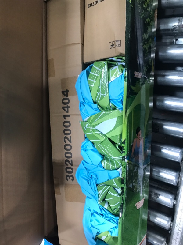 Photo 1 of *** CHECK COMMENTS***    H2OGO! Kids Splash-in-Shade 8-Foot Round Steel Frame Above Ground Pool with Water Mister and Canopy Sunshade, Green Tropical Leaf Print