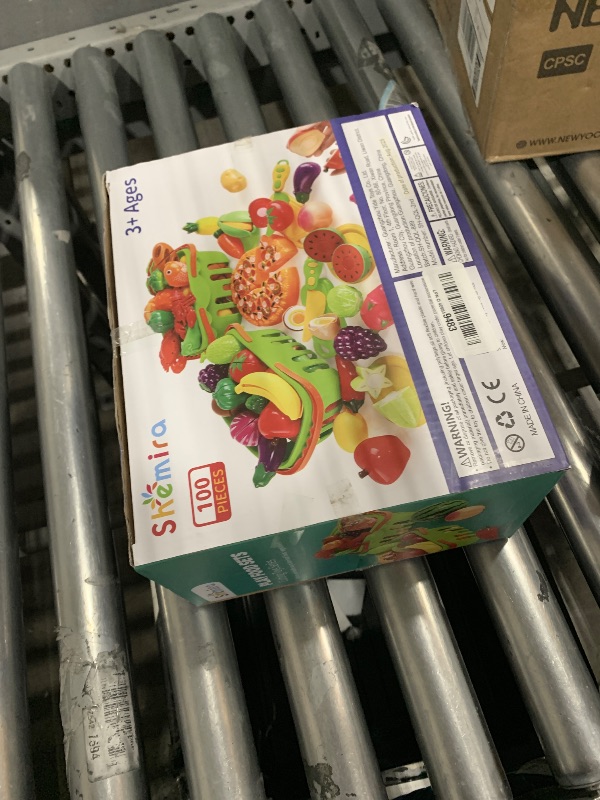 Photo 1 of 100 PCS Cutting Play Food Toy for Kids Kitchen, Pretend Food Toys for Toddlers, Play Kitchen Toys Accessories with 2 Baskets, Fake Food/Fruit/Vegetable, Birthday Gifts for 3 4 5 6 Years old Girls Boys