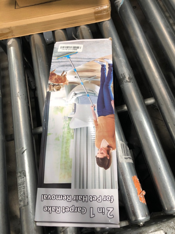 Photo 1 of 3 in 1 Carpet Rake for Pet Hair Removal, Reusable Pet Hair Remover Broom, 60'' Adjustable Long Handle Dog and Cat Hair Remover Tool Set of 3, Lint Remover Scraper for Carpets, Rugs, Mats, Couch, Car