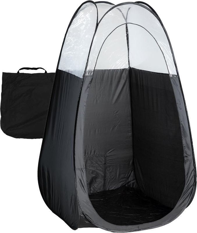 Photo 1 of *PHOTO FOR REFERENCE** Naked Sun Black Spray Tan Tent - Pop Up Portable Professional Self Tanning Booth with Carry Bag Waterproof Floor and Extraction Fan Opening - Sunless Spray Tan Backdrop
