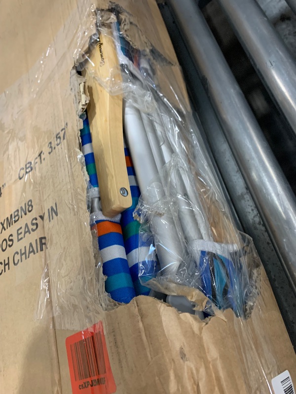 Photo 1 of **Only one** Tommy Bahama 2-Pack 4-Position Extended 12.8" seat Height Easy in-Easy Out Folding Backpack Beach Chair, Logo Stripe