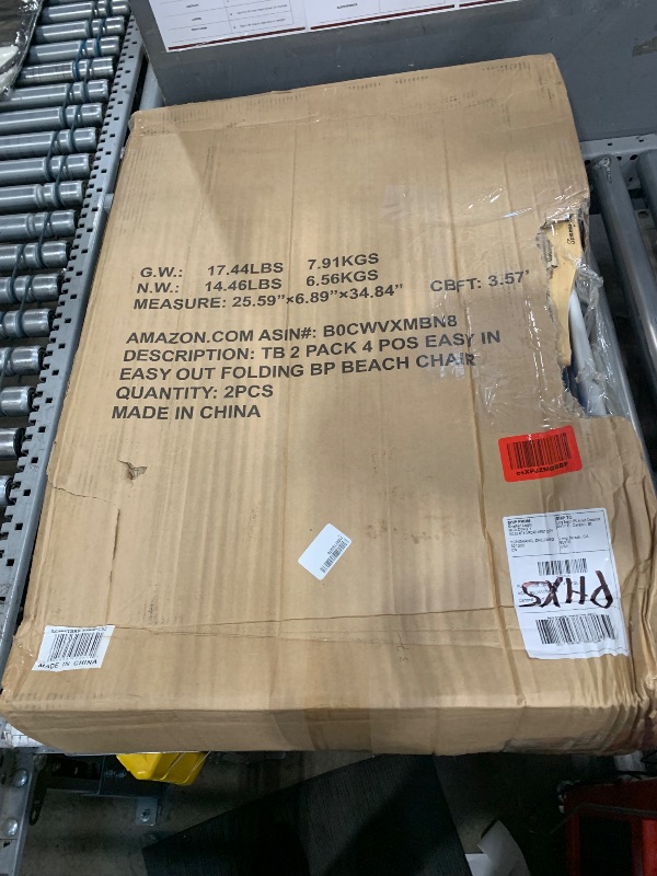 Photo 1 of **Only one** Tommy Bahama 2-Pack 4-Position Extended 12.8" seat Height Easy in-Easy Out Folding Backpack Beach Chair, Logo Stripe