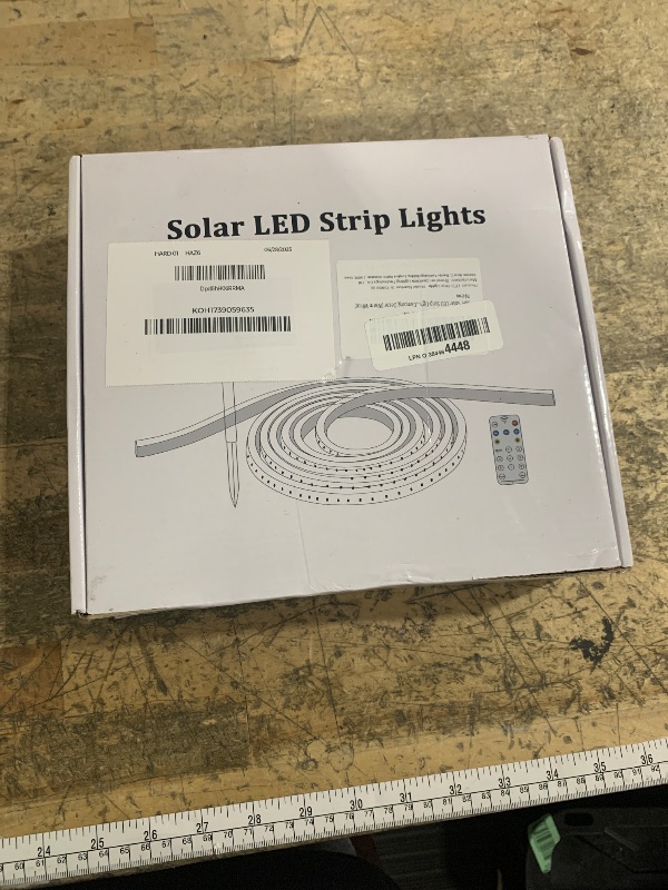 Photo 1 of 50Ft Solar LED Strip Lights Outdoor, 540 LED Long Strip Lights IP68 Fully Waterproof Acrylic Tape with Remote Self-adhesive, Cuttable Auto ON/OFF Rope Lights for Patio Pool Camping Decor (Warm White)