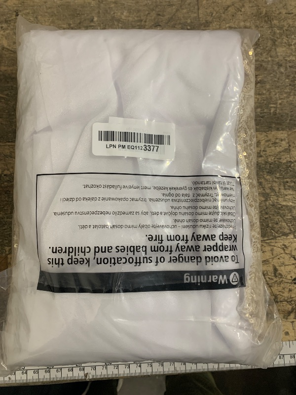 Photo 1 of (FABRIC ONLY) (BAGGED) (USED/FAIR) Wedding Arch Draping Fabric, 1 Panel 28" x19ft White Arch Drapes & 1 Panel 16" x19ft Champagne Sequin Fabric Drapes Arbor Backdrop Curtain for Wedding Arch Ceremony Bridal Shower Reception