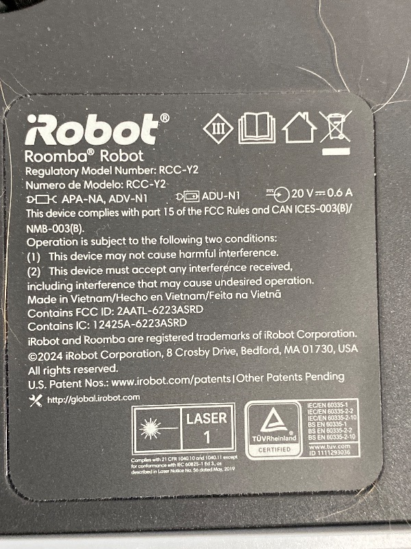 Photo 1 of ***SEE NOTES***iRobot Roomba 105 Vac Robot Vacuum - Easy to use, Intense Power-Lifting Suction, LiDAR Navigation, Multi-Surface Cleaning, Cleans in Neat Rows, Self-Charging