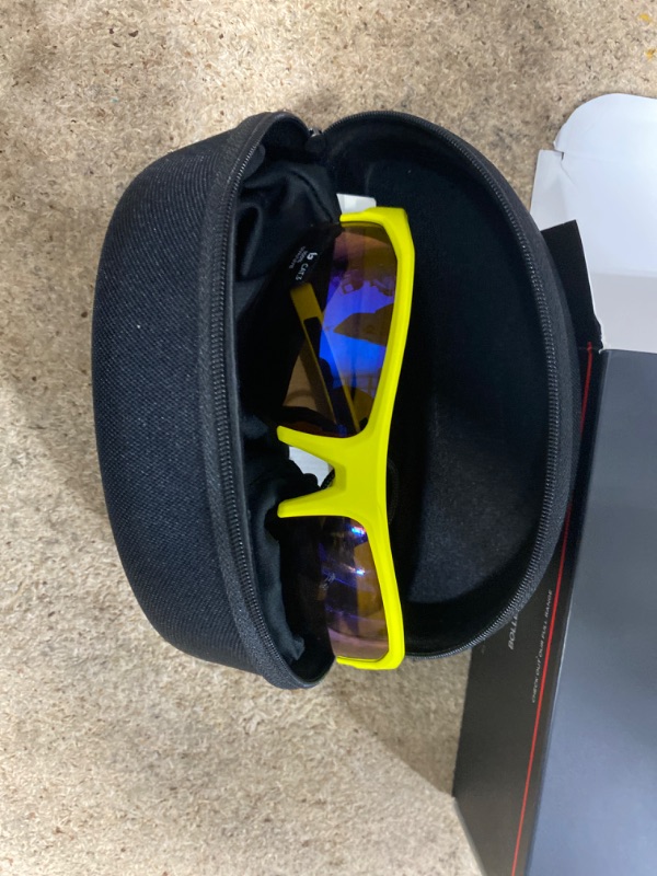 Photo 1 of (SCRATCHED) (USED/FAIR) Bollé - BOLT 2.0, Acid Yellow Matte, Brown Blue, Medium, Sunglasses, Unisex, Adult