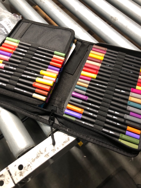 Photo 1 of (used)(see images) Nicecho 72 Colors Dual Tip Art Markers Pens for Adult Coloring Books, Brush and Fine Tip Coloring Marker
