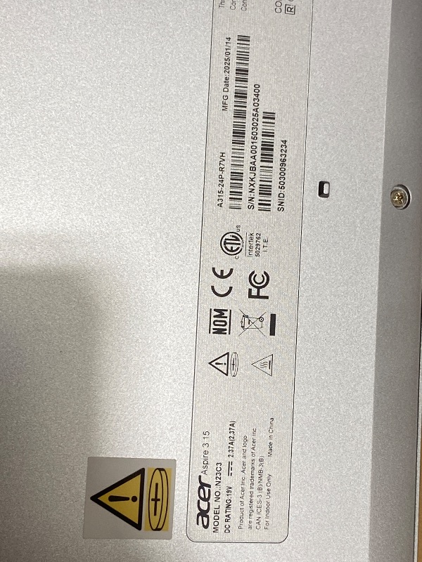 Photo 1 of ** LOCKED WITH PIN** Acer Aspire 3 A315-24P-R7VH Slim Laptop | 15.6" Full HD | AMD Ryzen 3 7320U Quad-Core | AMD Radeon Graphics | 8GB LPDDR5 | 128GB NVMe SSD | Wi-Fi 6 | Windows 11 Home
