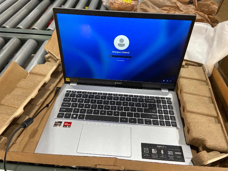 Photo 1 of ** LOCKED WITH PIN** Acer Aspire 3 A315-24P-R7VH Slim Laptop | 15.6" Full HD | AMD Ryzen 3 7320U Quad-Core | AMD Radeon Graphics | 8GB LPDDR5 | 128GB NVMe SSD | Wi-Fi 6 | Windows 11 Home