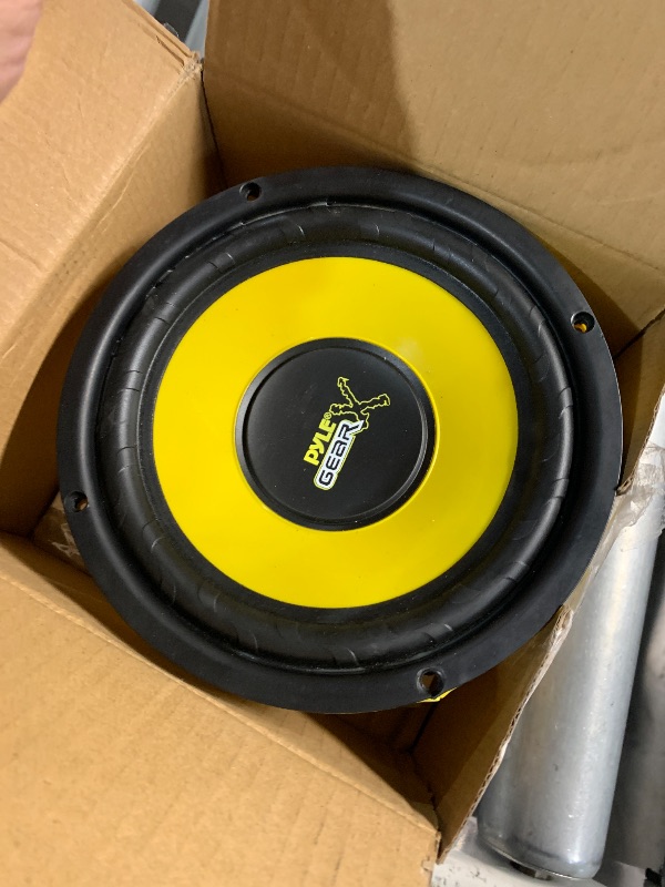 Photo 1 of ***(PARTS ONLY/ MAJOR DAMAGE/ NON FUNCTIONAL)***Pyle 6.5 Inch Mid Bass Woofer Sound Speaker System - Pro Loud Range Audio 300 Watt Peak Power w/ 4 Ohm Impedance and 60-20KHz Frequency Response for Car Component Stereo PLG64,Yellow