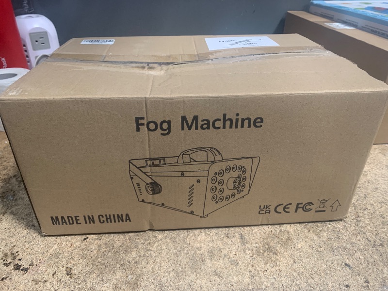 Photo 1 of 1200W Fog Machine Outdoor Indoor, 18 Lights Halloween Smoke Machine Fog with 6000 CFM, 13 Colors & Remote Controls for Party Stage Effect