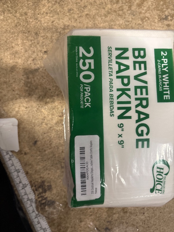 Photo 1 of 250 Cocktail Napkins Disposable - 2-Ply White Party Dinner Wedding Beverage Paper Napkins Everyday Bulk – 4.5" X 4.5" Folded Absorbent Embossed Elegant Disposables Decorative Table Cloths Napkin