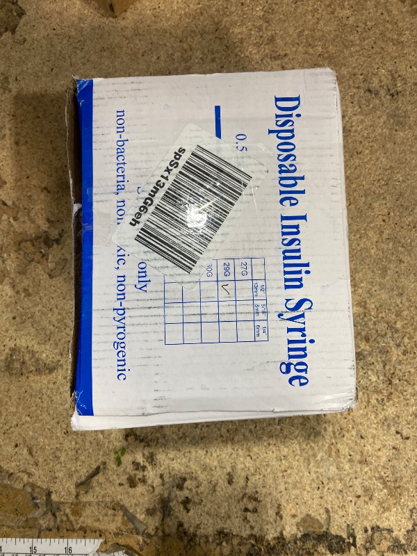 Photo 1 of 1/2ml/cc 29G Syringe 1/2" (12.7mm) needle, Disposable Individual Package Pack of 100