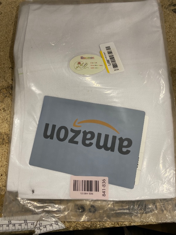 Photo 1 of 18 Count Aida Cloth Cross Stitch Aida Fabric Large Size Embroidery Cloth Fabric White Cross Stitch Canvas for Home DIY Embroidery (59 by 39 Inch)