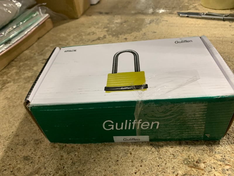 Photo 1 of *** MISSING TWO PARTS *** Guliffen Heavy Duty Combination Padlock, Outdoor Combo Lock Weatherproof, Pad Locks with Long Shackle for Locker, Shed, Garage, Gate, Fence, 6 Pack