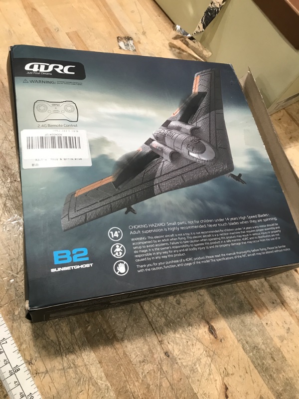 Photo 1 of **MISSING REMOTE & LANDING GEAR** 4DRC G4 Rc Planes,RC Plane wiht Lights,Remote Control Airplane Fighter Toys,2.4GHz RTF Aircraft Jet Plane with 2 Batteries,Easy to Fly for Beginners Kids Adults