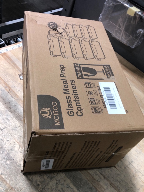 Photo 1 of [10-Pack]Glass Meal Prep Containers with Lids, MCIRCO Glass Food Storage Containers with Snap Locking Lids, Airtight Lunch Containers, Microwave, Oven, Freezer and Dishwasher, White