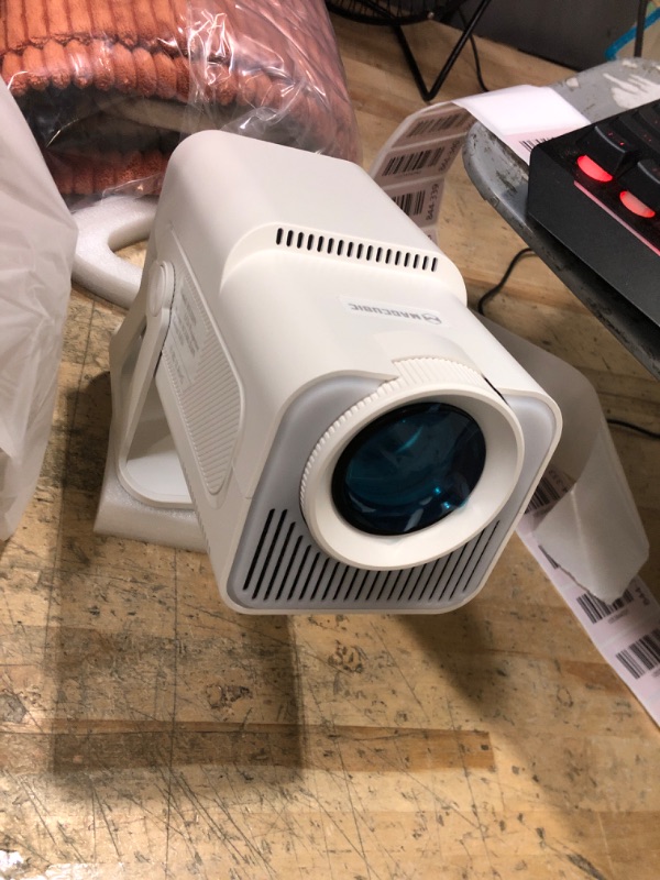 Photo 1 of [Netflix-Licensed] Magcubic Mini Projector with Wifi and Bluetooth, Built-in Android 13, Portable Smart 1080P Projector with 4K Support, Auto Keystone, Voice Control, HY320 NTV (White)