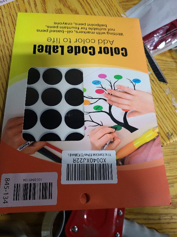 Photo 1 of 1 Inch Colored Dot Stickers Round Labels (720 Dots, 15 Sheets) - Round Color Coding Labels Circle Stickers for Organizing, Inventory, File Folders (Black)