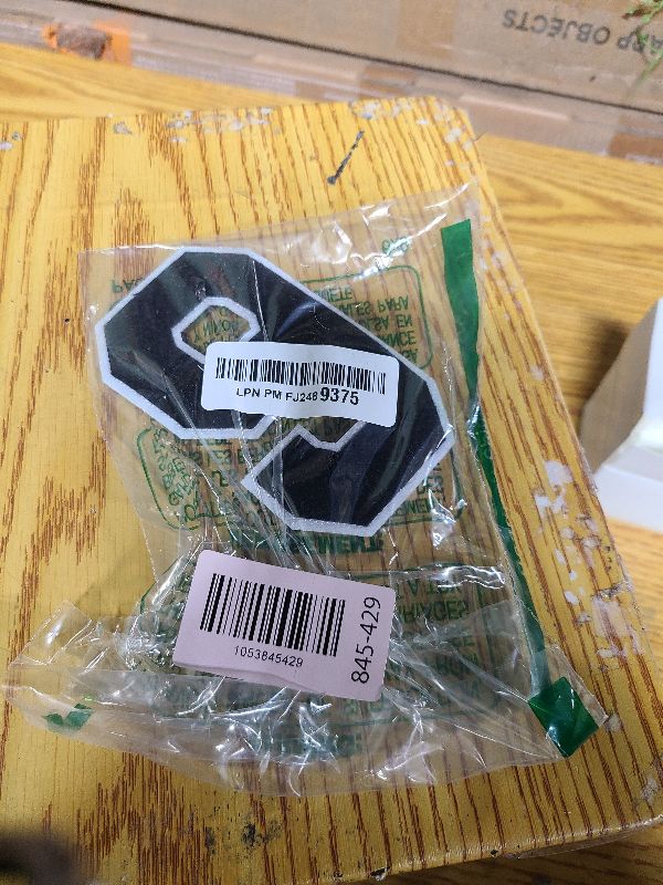 Photo 1 of 1 Pcs 5.0" Black Chenille Number Patches with White Border, Iron On Appliques for Clothing, Jackets, Backpacks Varsity Style Large Number Patches Pair with Varsity Letter Patch (Black 6)