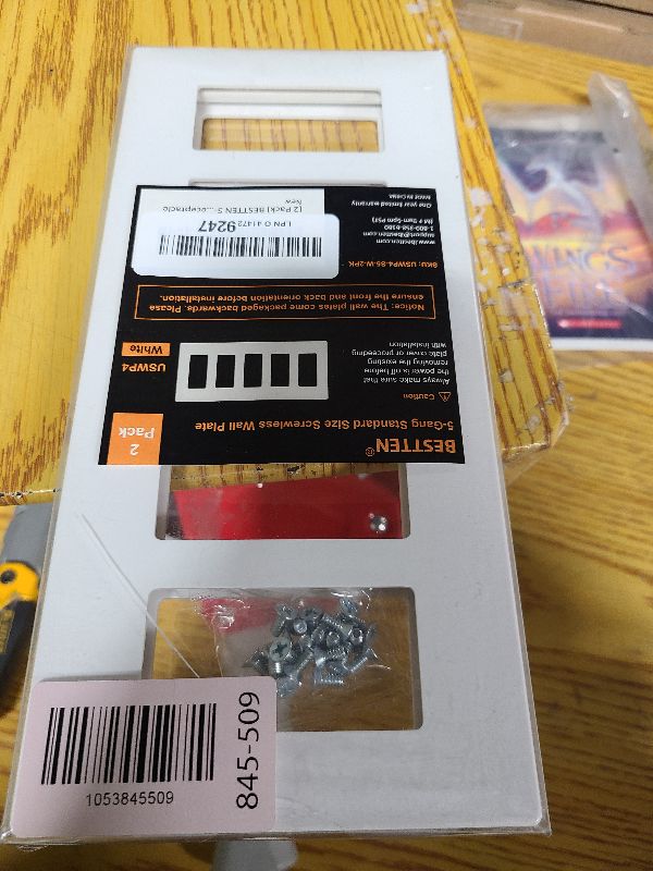 Photo 1 of 2 Pack BESTTEN 5-Gang Screwless Wall Plate, USWP4 Off White Decor Series, Decorator Outlet Cover, for Light Switch, Dimmer, GFCI, USB Receptacle, H4.69” x W10.18”, ETL Listed