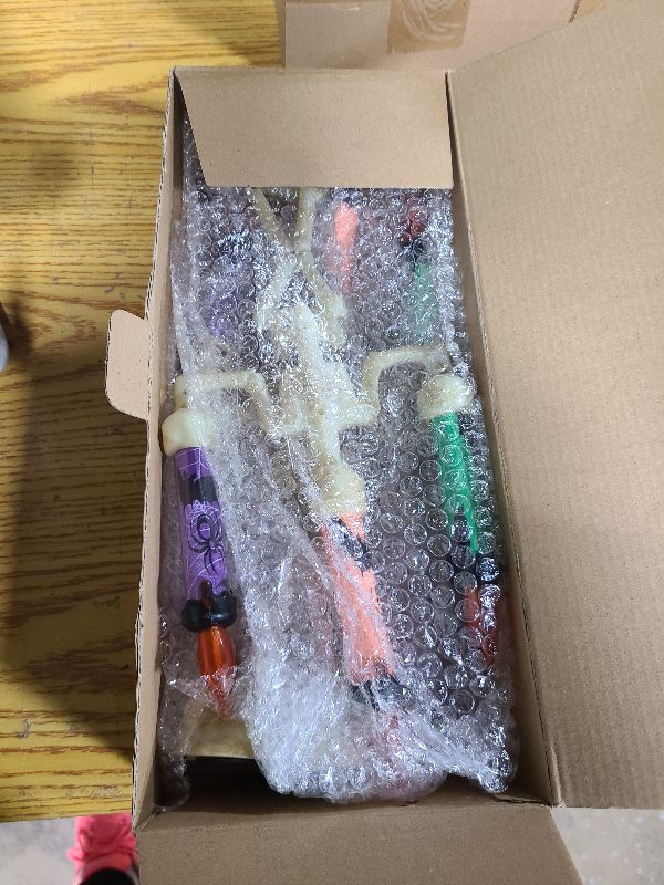 Photo 1 of 2 Pack Halloween Candelabra Battery Operated, Halloween Candles with LED Flameless Candle, Light Up Flickering Lights for Table Home Party Haunted Mansion Decor