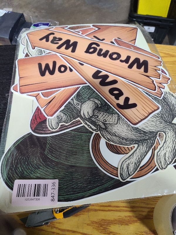 Photo 1 of 15 Pcs Alice Party Decorations,Wonderland Christmas Tree Decorations,Alice Trunk or Treat Wonderland Tea Party Decor,Vintage Style Wall Art Paper Sticker Set