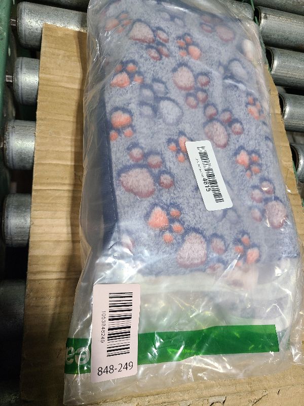 Photo 1 of 1 Pack 3 Blankets Super Soft Fluffy Premium Fleece Pet Blanket Flannel Paw Printed Throw for Dog Puppy Cat (Small 23x16'', Beige, Grey, Navy)