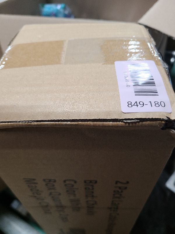 Photo 1 of 2 Pack Large Cable Management Box – Wooden Style Cord Organizer and Cover for TV Wires, Computer, Router, USB Hub and Under Desk Power Strip – Safe ABS Material and Baby-Pets Proof Lock (White)