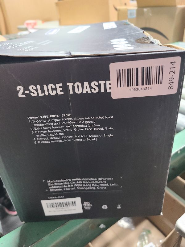 Photo 1 of 2 Slice Toaster Touch Screen, Stainless Steel Toasters Digital Timer 2 Slot Toasters, 8 Shade Settings 6 Bread Types for Bagel, Cancel, Defrost?Stainless Steel?