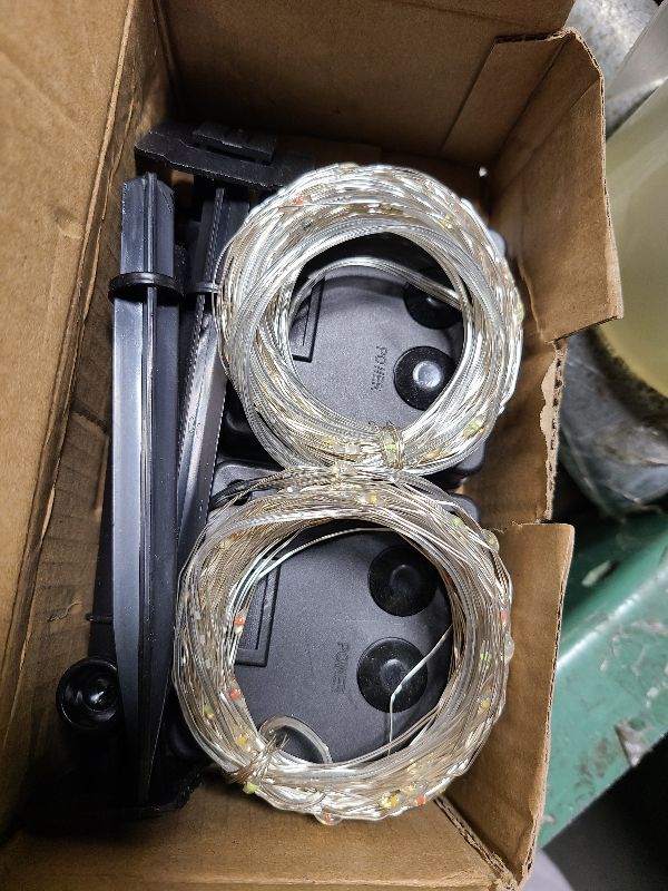 Photo 1 of 2 Pack Total 200 LED 66FT Solar Powered Copper Wire String Lights Outdoor, Waterproof, 8 Modes Fairy Lights for Garden, Patio, Party, Yard, Christmas (Multicolor)