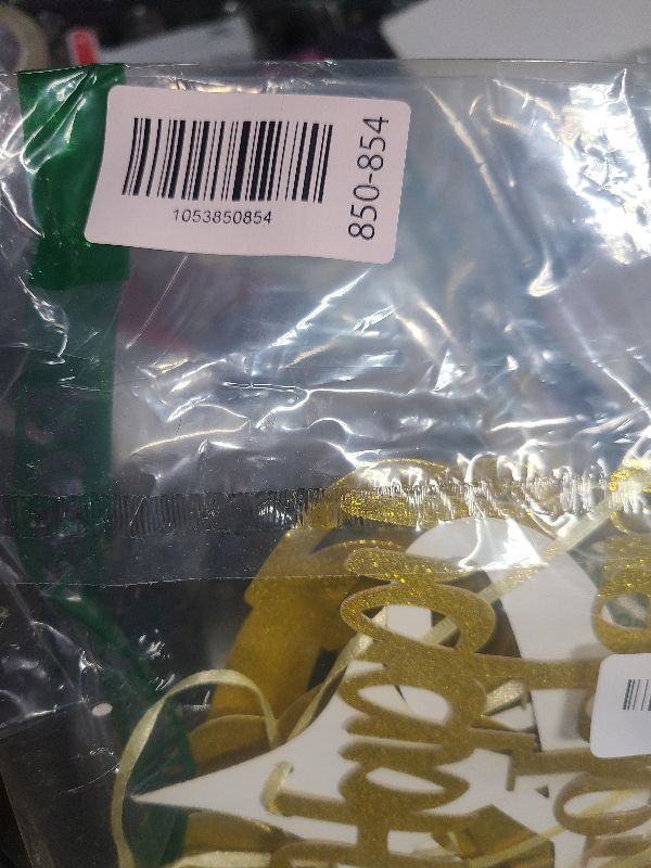 Photo 1 of 12Pcs Golden Birthday Party Decorations Includes Happy Golden Birthday Banner,10Pcs gold hanging swirls, 1Pcs Glitter Golde Cake Topper.