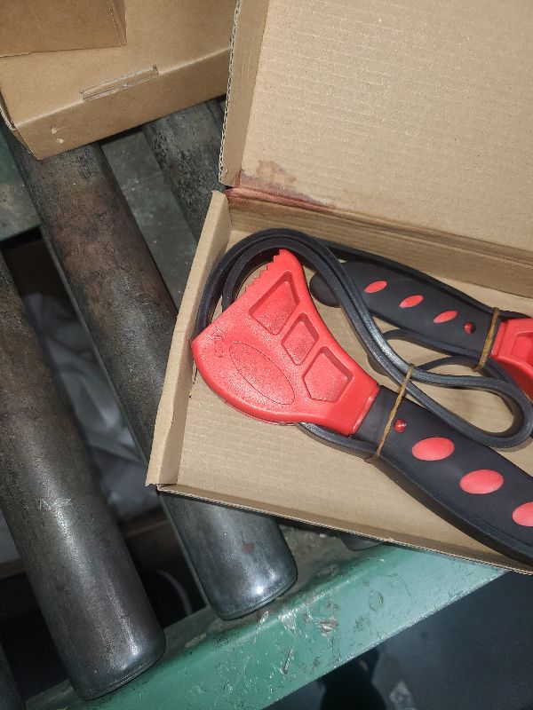 Photo 1 of 2 PCS Strap Wrench Plumbing, Rubber Strap Wrench, 24 Inch & 19.7 Inch Oil Filters Strap Wrenches, Water Filter Wrenches, Adjustable Rubber Jar Opener for Water Filters, Plumbing,Sink, Faucet (Red)